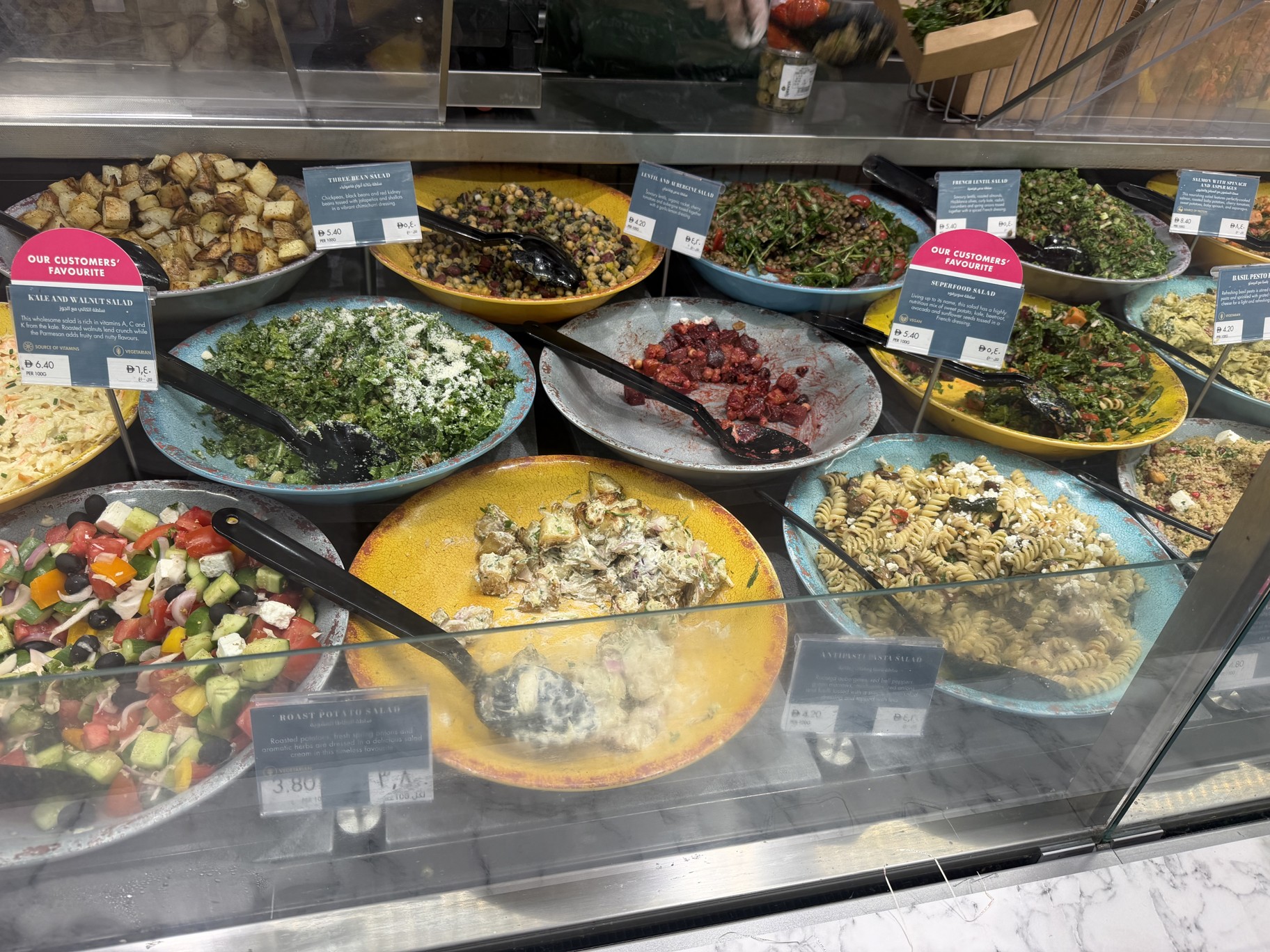 Salades, légumes et pâtes